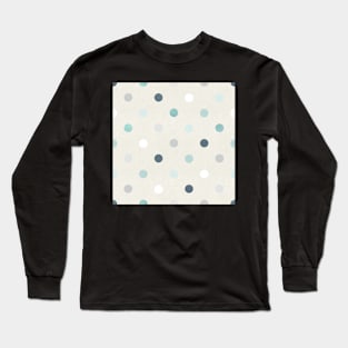 Modern Polka Dots in Blue Long Sleeve T-Shirt